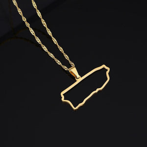 Puerto Rico Map Necklace