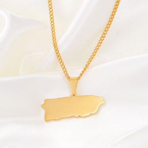 Puerto Rico Map Necklace