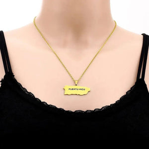 Puerto Rico Map Necklace