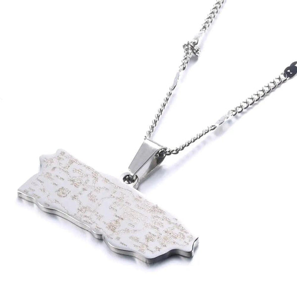 Puerto Rico Map Necklace