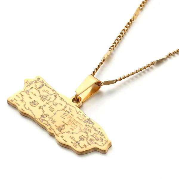 Puerto Rico Map Necklace