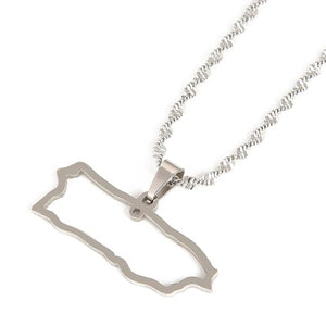 Puerto Rico Map Necklace