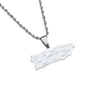 Puerto Rico Map Necklace