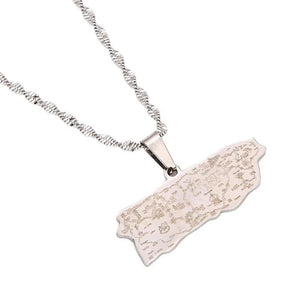 Puerto Rico Map Necklace