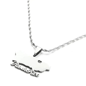 Puerto Rico Map Necklace