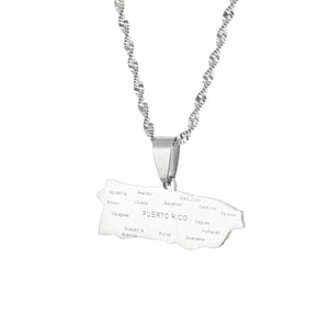 Puerto Rico Map Necklace