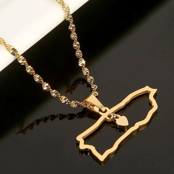 Puerto Rico Map Necklace