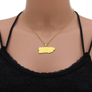 Puerto Rico Map Necklace