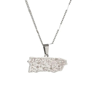 Puerto Rico Map Necklace