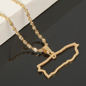 Puerto Rico Map Necklace