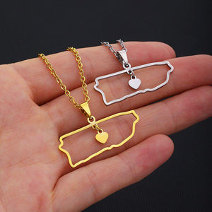 Puerto Rico Map Necklace