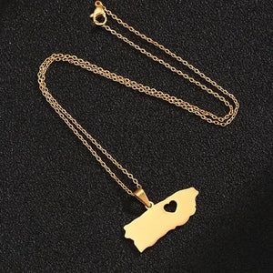 Puerto Rico Map Necklace