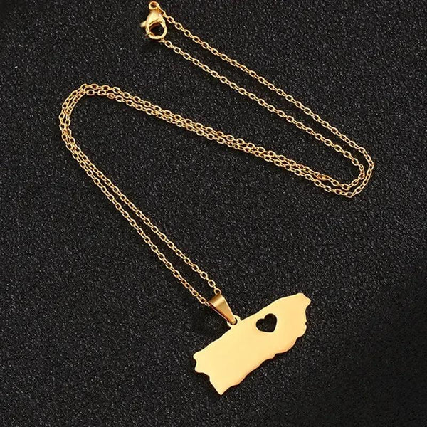 Puerto Rico Map Necklace