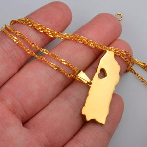 Puerto Rico Map Necklace