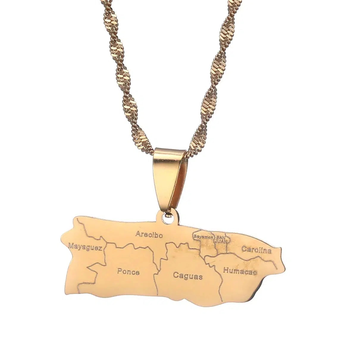 Puerto Rico Map Necklace