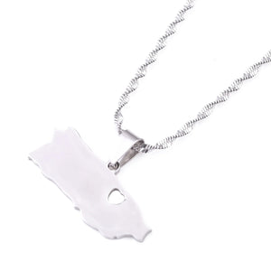 Puerto Rico Map Necklace