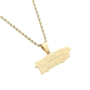 Puerto Rico Map Necklace