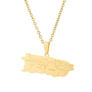 Puerto Rico Map Necklace