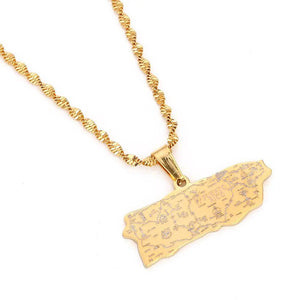 Puerto Rico Map Necklace