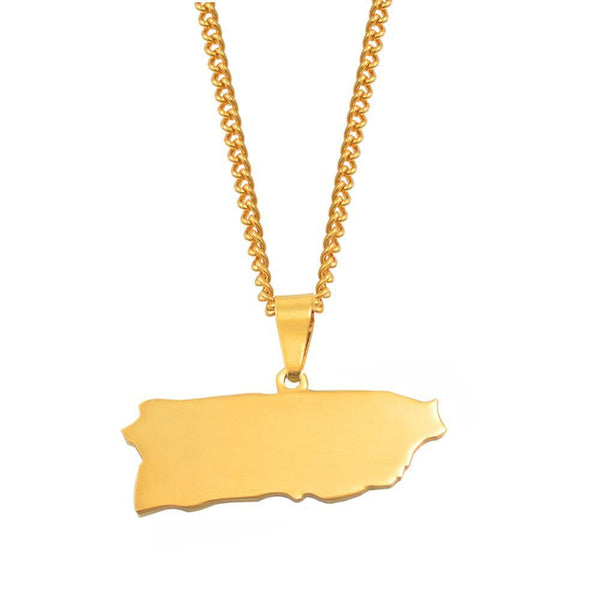 Puerto Rico Map Necklace