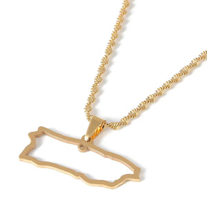 Puerto Rico Map Necklace