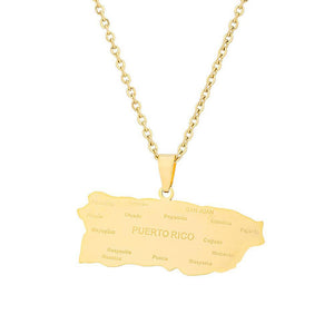 Puerto Rico Map Necklace