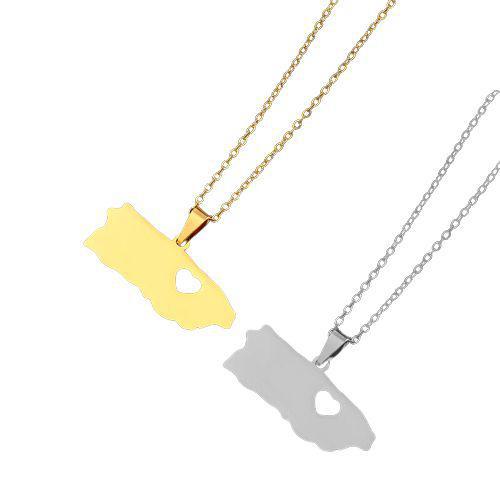 Puerto Rico Map Necklace