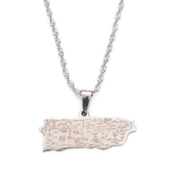 Puerto Rico Map Necklace