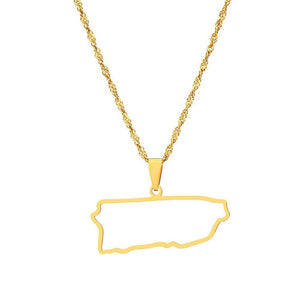 Puerto Rico Map Necklace