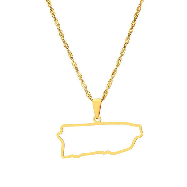 Puerto Rico Map Necklace