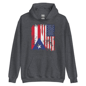 Puerto Rico USA Flag - Half American Hoodie