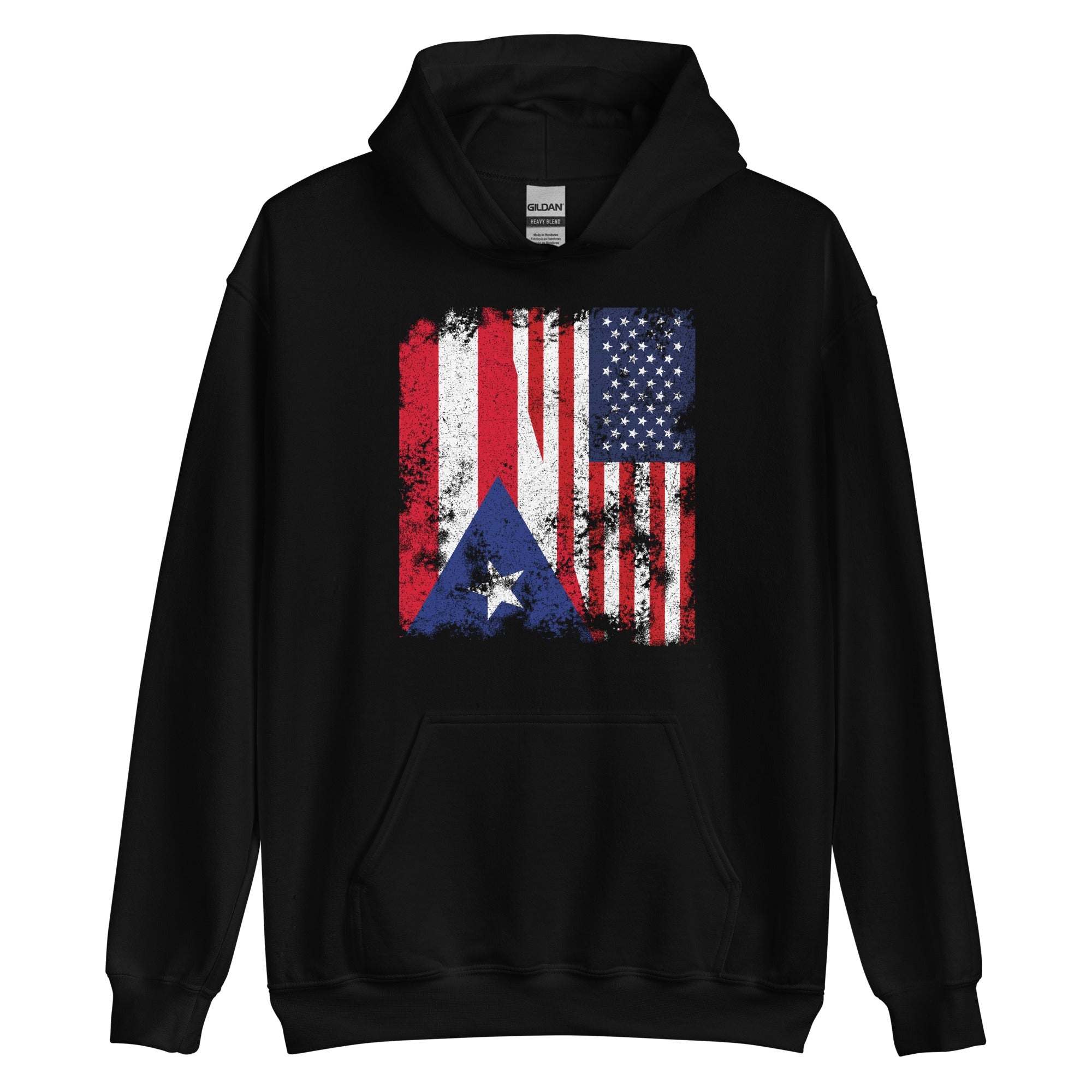 Puerto Rico USA Flag - Half American Hoodie