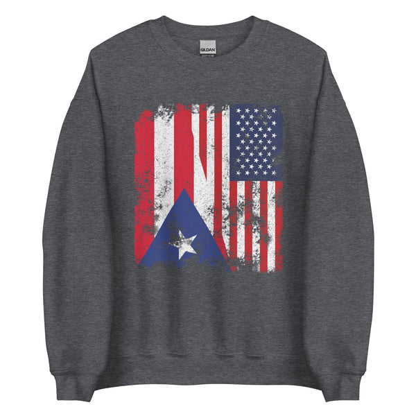 Puerto Rico USA Flag - Half American Sweatshirt