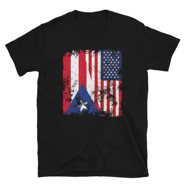 Puerto Rico USA Flag - Half American T-Shirt