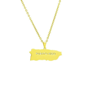 Puerto Rico Map Necklace