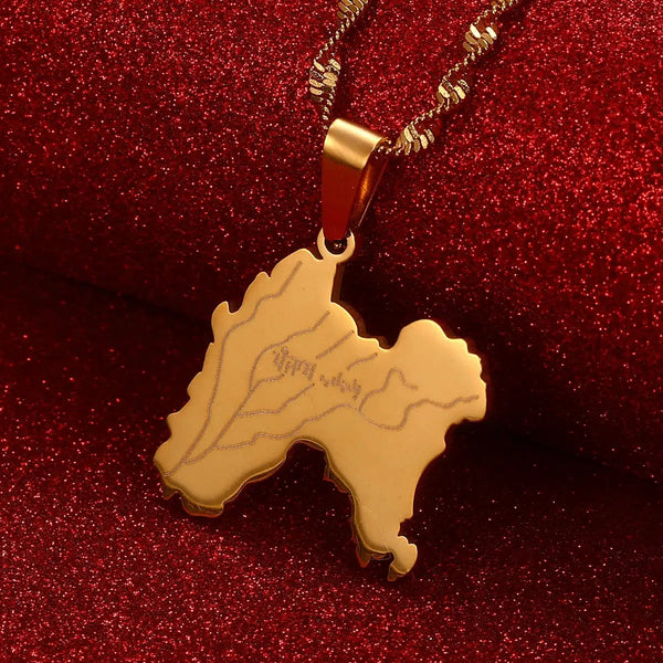 Punjab Flag Map Necklace