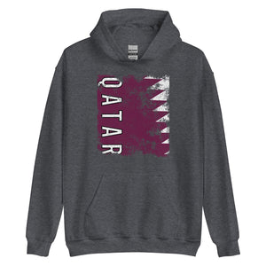 Qatar Flag - Distressed Flag Hoodie