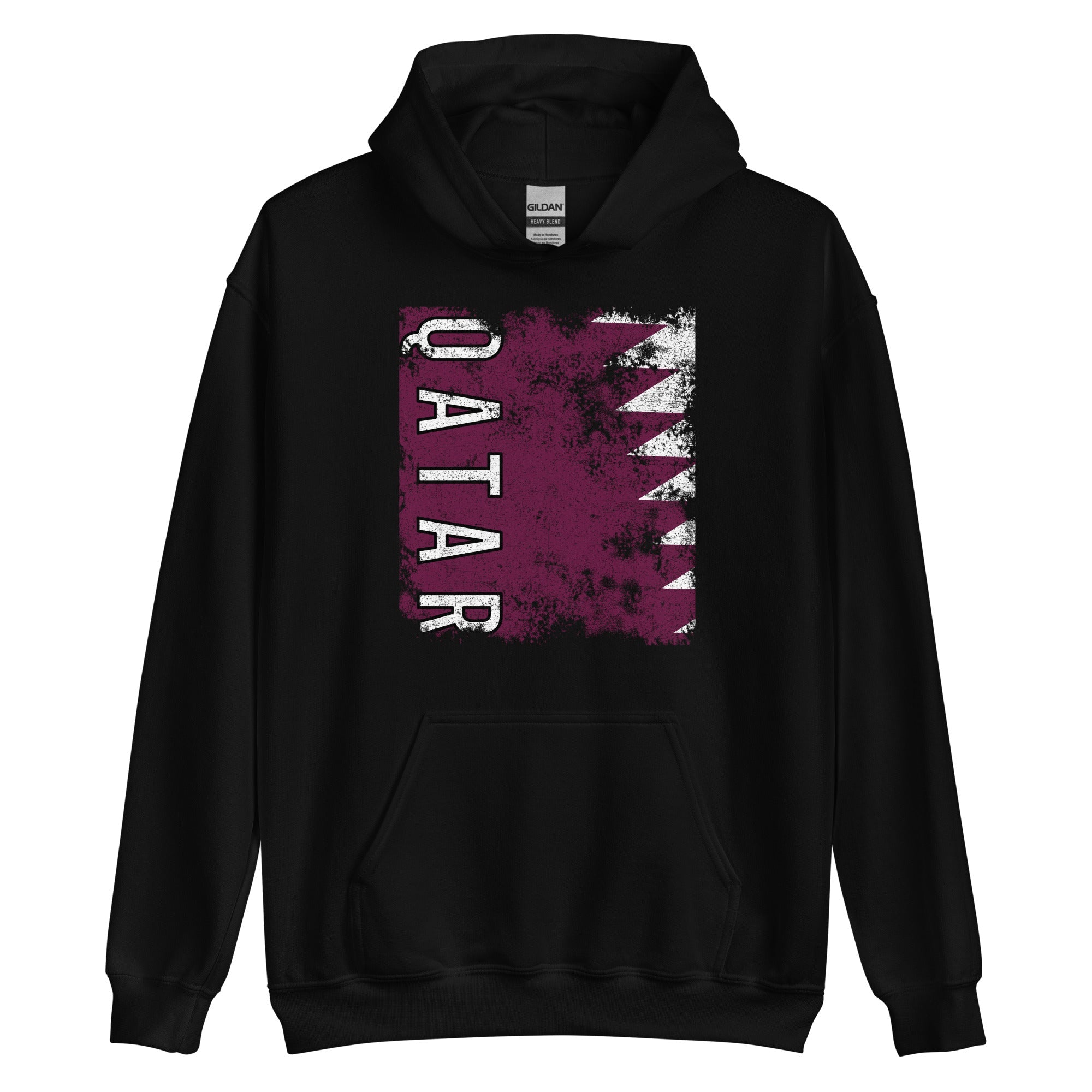 Qatar Flag - Distressed Flag Hoodie