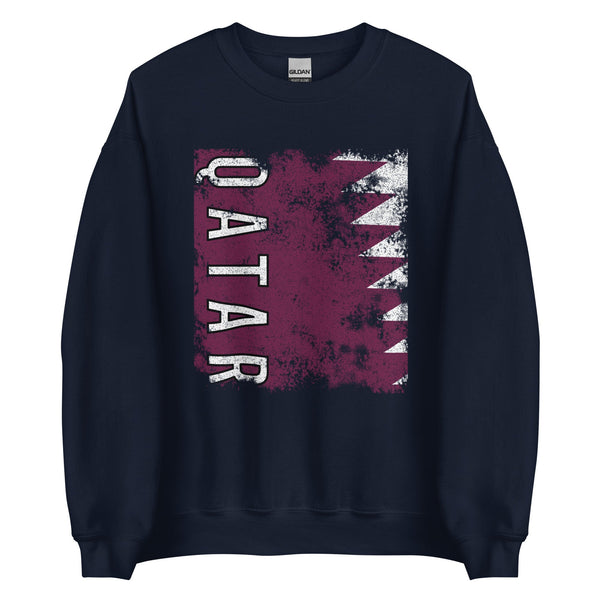 Qatar Flag - Distressed Flag Sweatshirt