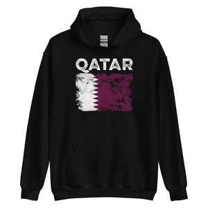 Qatar Flag Distressed - Qatari Flag Hoodie