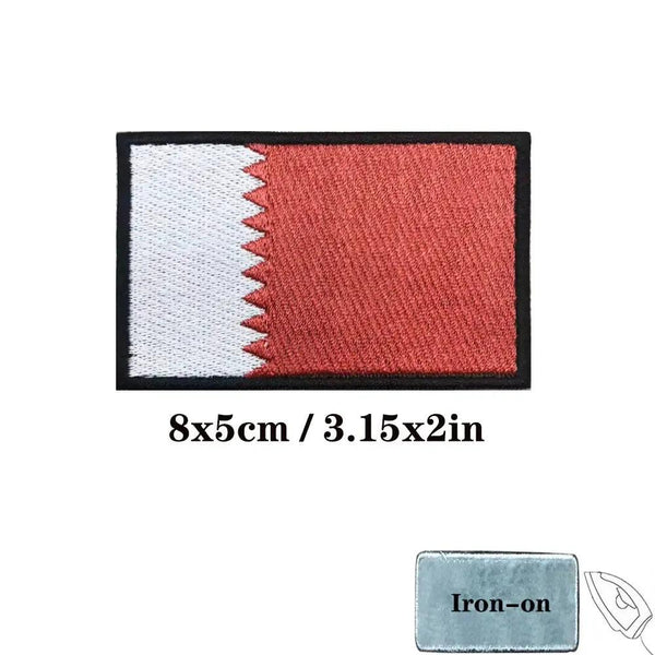 Qatar Flag Patch - Iron On/Hook & Loop Patch