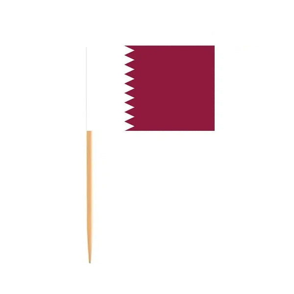 Qatar Flag Toothpicks - Cupcake Toppers (100Pcs)
