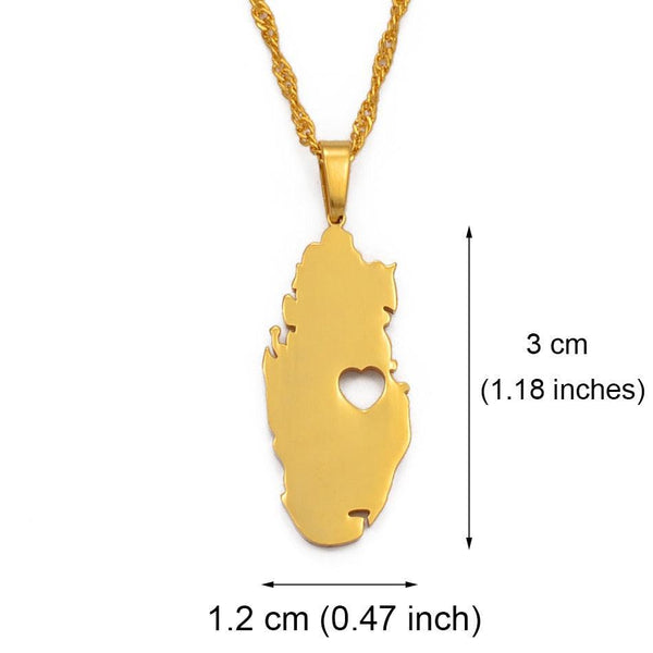 Qatar Map Necklace