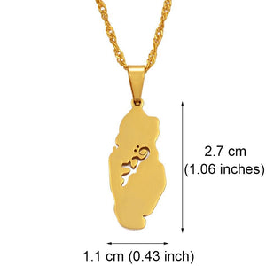 Qatar Map Necklace