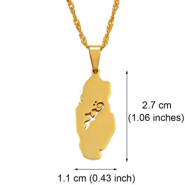 Qatar Map Necklace