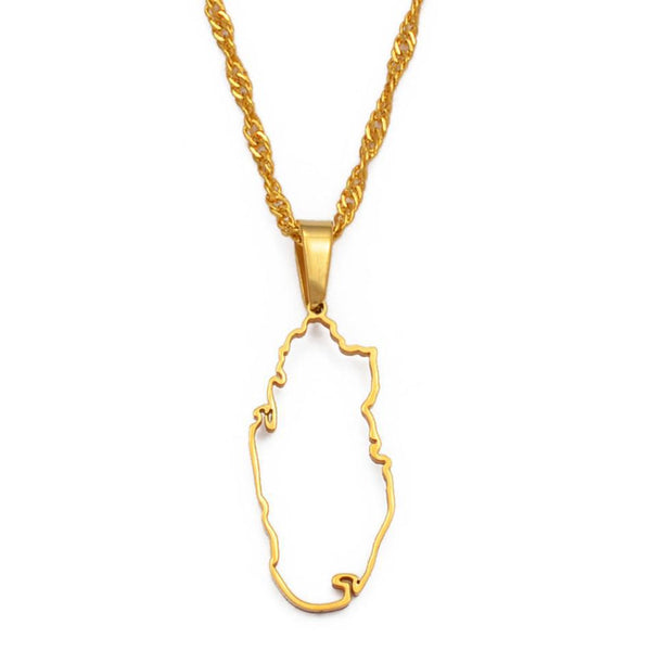 Qatar Map Necklace