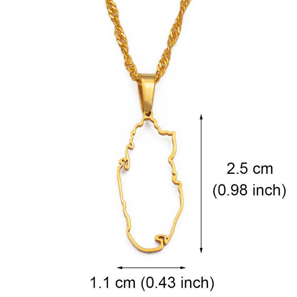 Qatar Map Necklace