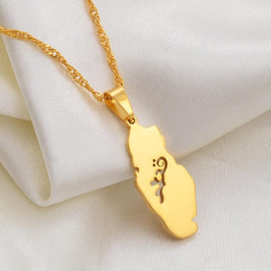 Qatar Map Necklace