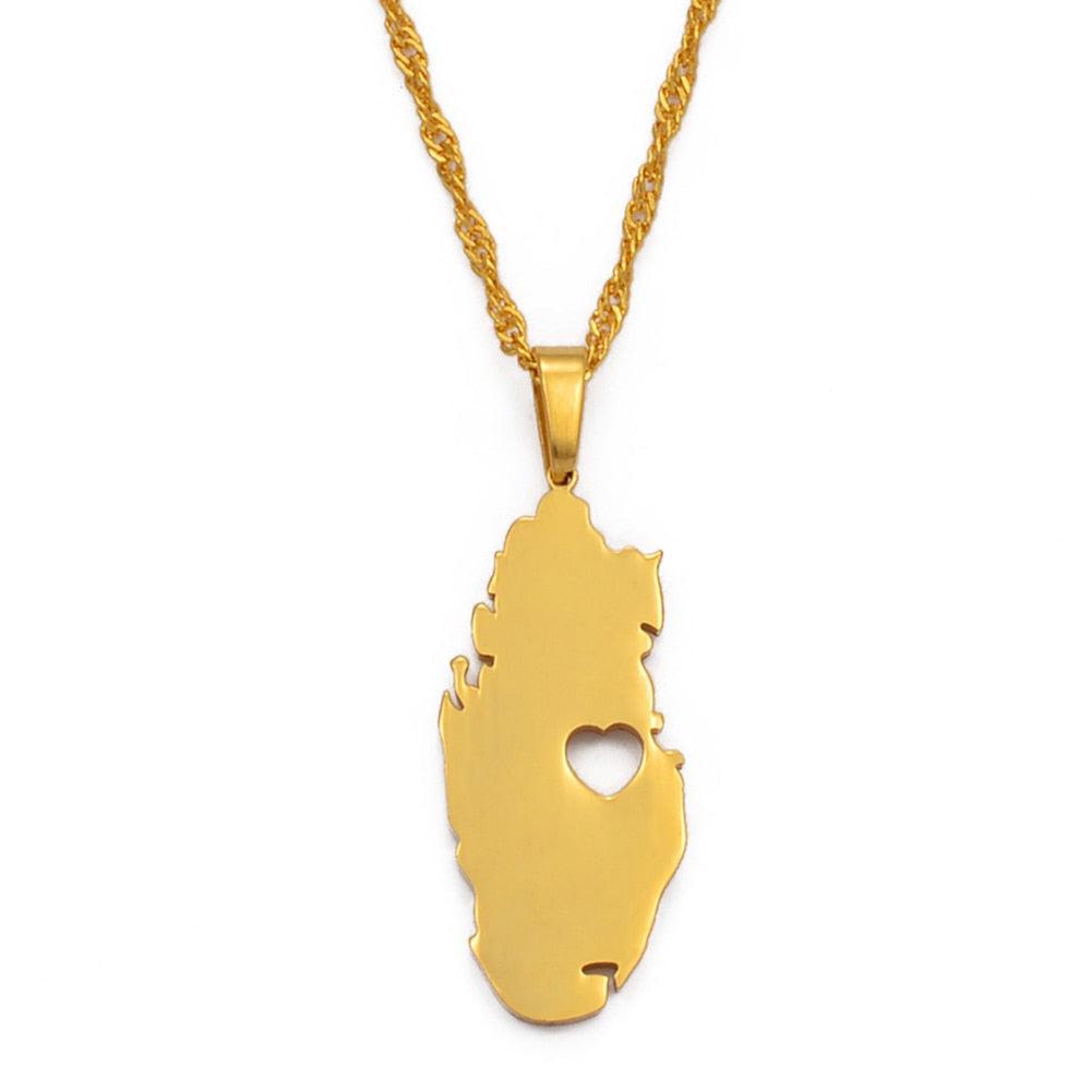 Qatar Map Necklace