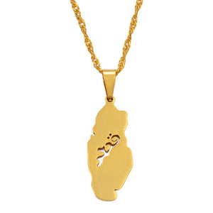 Qatar Map Necklace